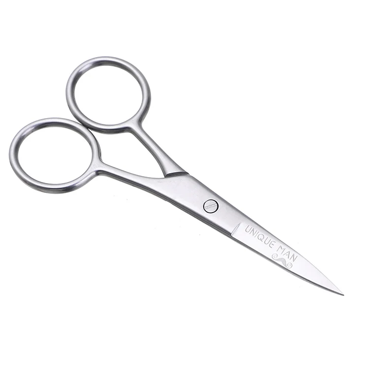 

Custom logo cheap beauty small stainless steel moustache cutting beard barber scissors, Siliver