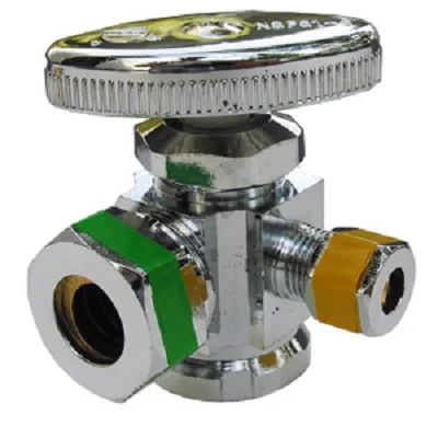
5/8 OD X 3/8 C X 1/4 C MULTI TURN BRASS CRAFT COMPRESSION ANGLE STOP VALVE 