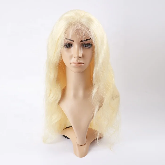 

Free tangle shedding high quality blonde #613 virgin brazilian human hair lace front wig for black women