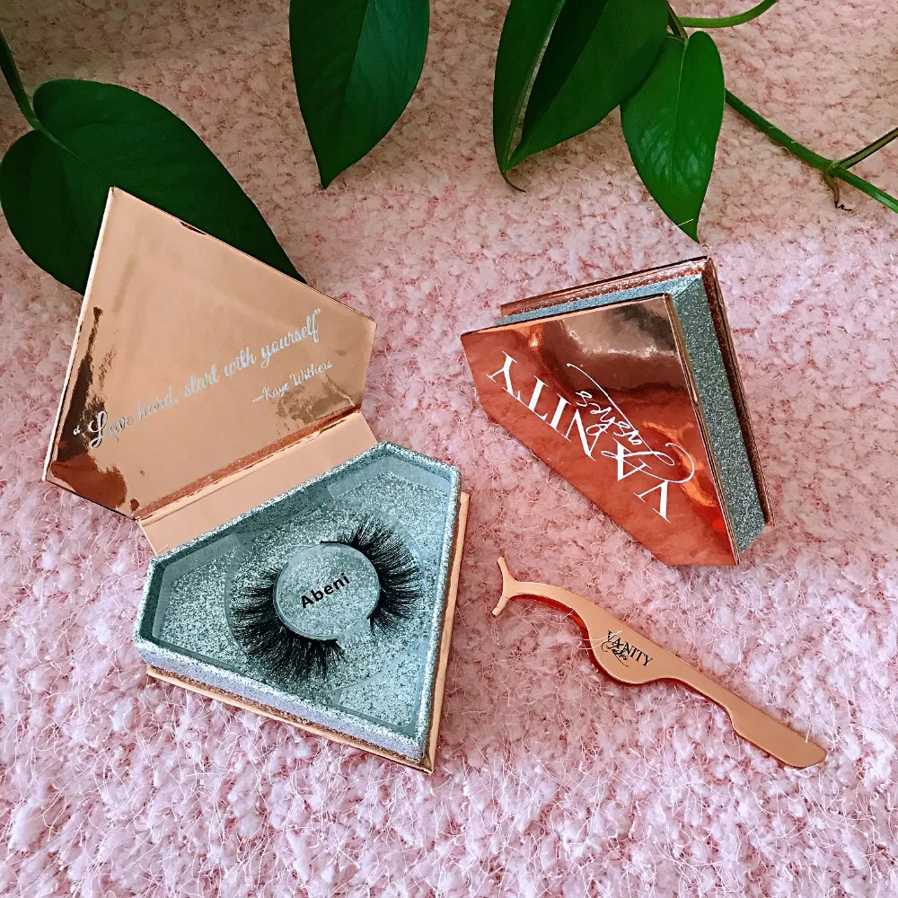 

Private label custom packaging 3d mink lashes, Natural black