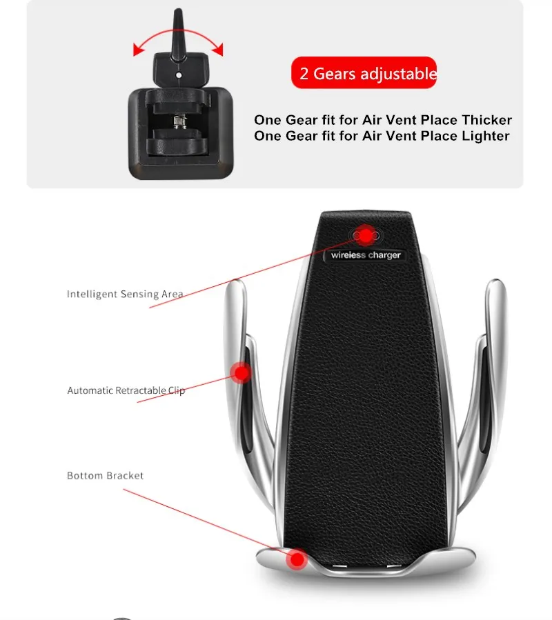 Wholesale Mobile Phone Charger 10W Infrared Qi Fast Charging Holder Mount Magnetic Wireless Car Charger for iphone for samsung