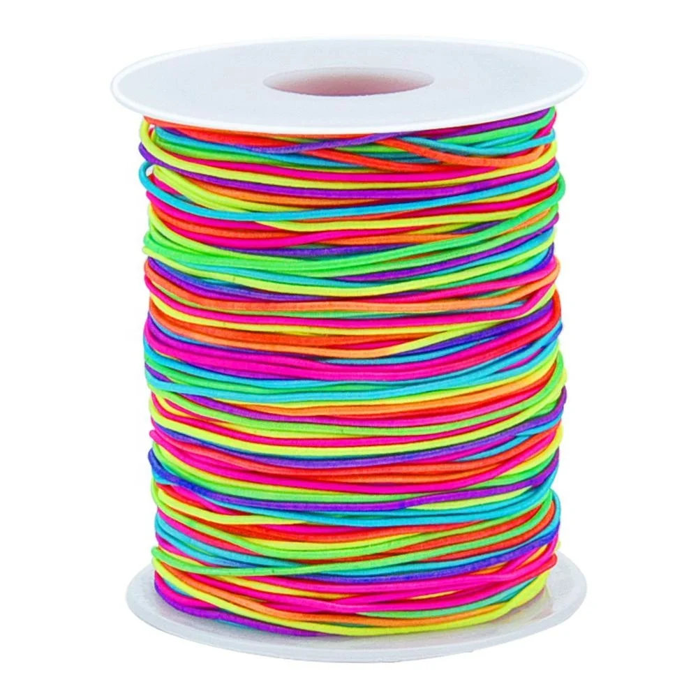 

100Yard Rainbow Color Elastic Cord Beading Thread Stretch String Craft Cord Jewelry Bracelets Making 1mm, RM0001