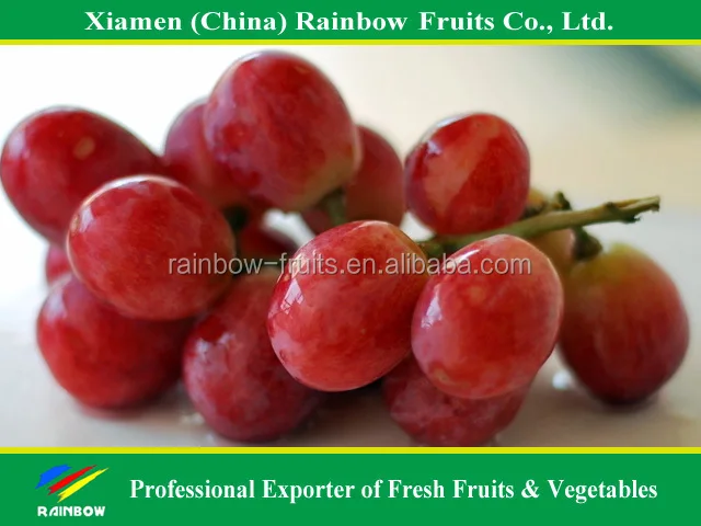 
Fresh fruit of Yunnan Red Globe Grape with good taste grapes peru Seedless grapes 