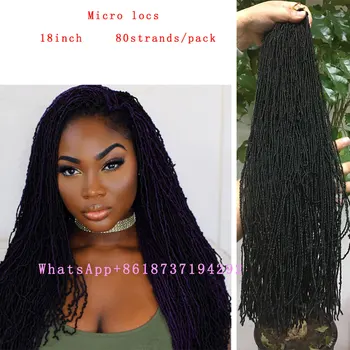 Synthetic Micro Faux Locs Crochet Braids 18 80roots Pack Afro