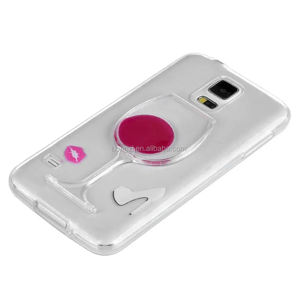 

3D Liquid Cocktail Bottle Flow Red Wine soft Clear For samsung Galay grand prime S3 S4 S5 S6 Note 3 Note 4 J5 Flowing Liquid