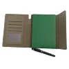 magnetic flap notebook and pen gift set with card holder, full color inserts leather journal set with pen and pen holder