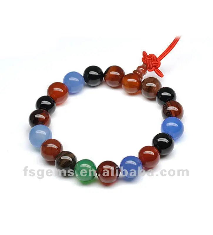 Unisex Vintage Style Silver Bracelet With 14mm Red Brazilian Agate Gemstone Ball Shape Star & Number Pattern for Gift or Party