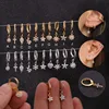 Silver Gold Dainty Hoop With Small Cz Dangle Earring Crystal Cross Flower Star Heart Wing Cartilage Hoop Helix Piercing Earring