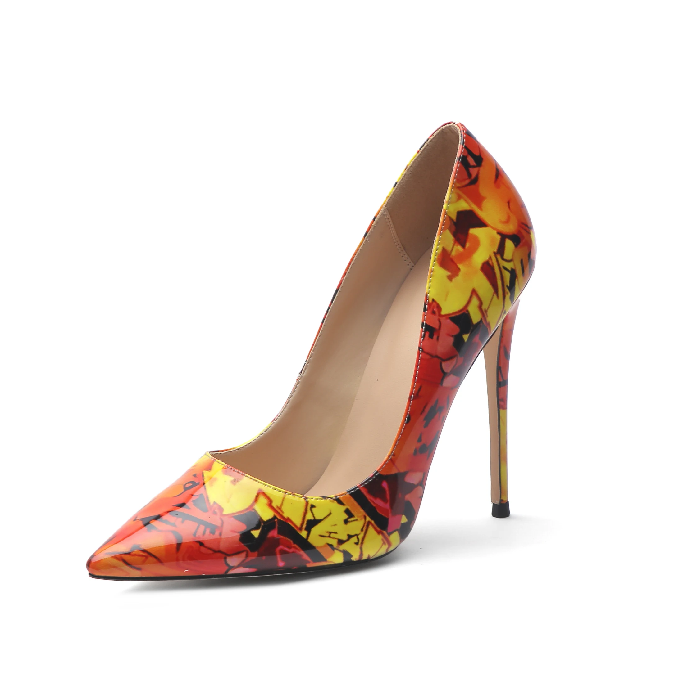 

Customized Ladies Plus Size 3D Printing Pattern High Heels Women Shoes For Office, Customized color