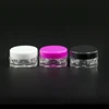 High quality free sample 3g 5g 10g 15g 20g plastic cosmetic cream jar with colored lid