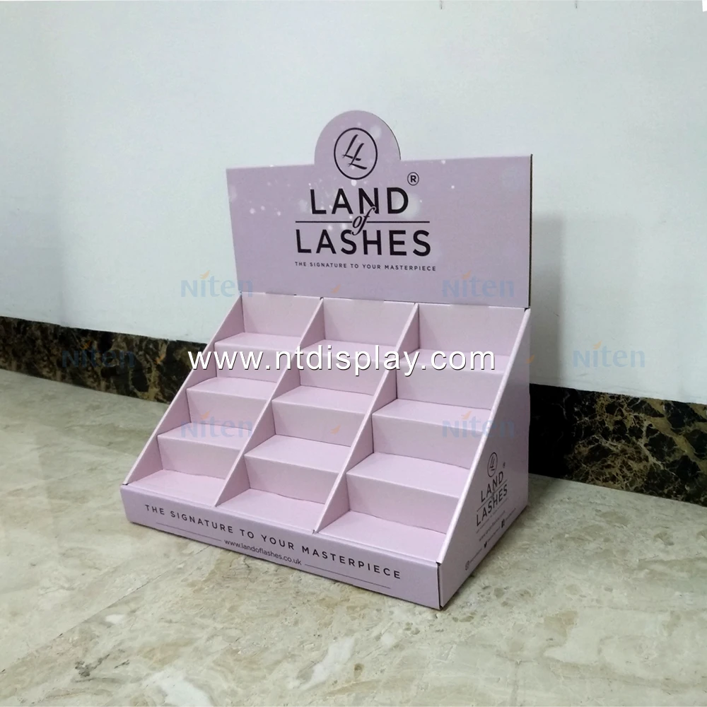 Pdq Cardboard Counter Top Display For Eyelash Contact Lenses Display