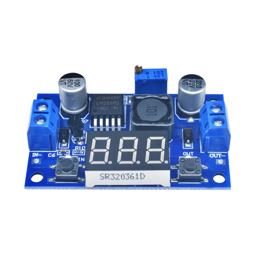 1PC Q4 LM2596 DC-DC adjustable buck module with voltmeter display 