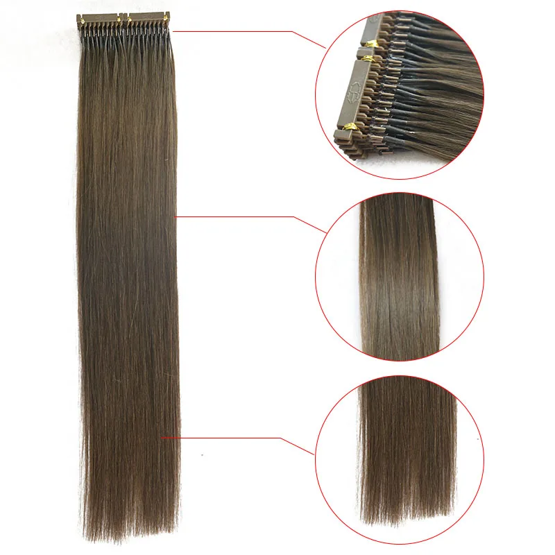 

Brown color 6D human hair extension on sale, Natrual color.all the colors can be customized