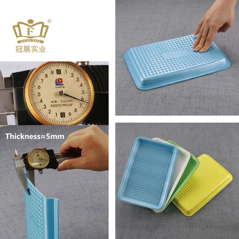 
26.2*17.8*2.3cm Eco-Friendly Disposable foam tray food grade foam party plate for fruit meat BBQ etc supermarket packing 