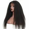 Cuticle Aligned virgin remy human hair kinky straight full lace wigs for black women