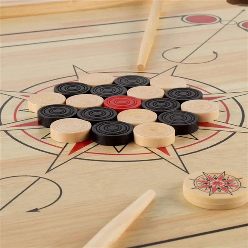 PRO 33" LARGE FULL SIZE CARROM BOARD GAME COINS & STRIKER CHU_00885 