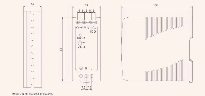 MDR-60-24 CE aprob&oacute; 60w 24v mini rail din Fuente de alimentaci&oacute;n conmutada