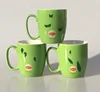 cheap price good quality color glaze new bone china stoneware promotional coffee tea green ceramic mug with printing for Lipton
