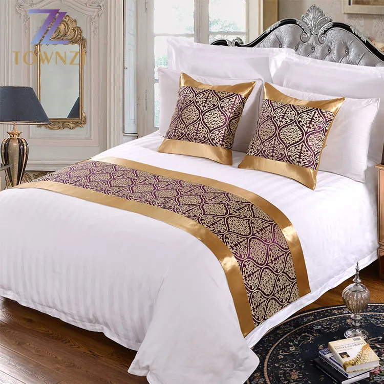 Townzi Guangzhou hotel supply Wholesale Jacquard cotton hotel bed sheet