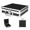Portable Aluminum Carrying Case Tool Box Storage Organizer Travel Durable Tool Holder for Office Building - Black