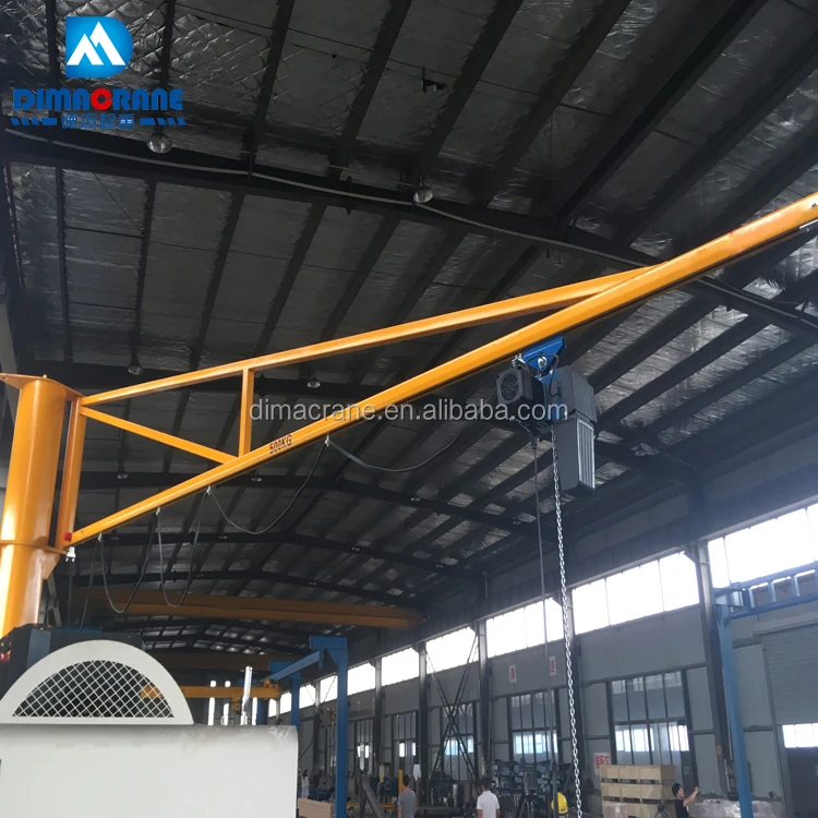 Lightweight widely use 125 kg fixed slewing jib crane with Rigid truck rail Rotating arm