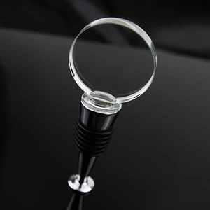 Image of WS006 wholesale cheap Round Blank crystal wine stopper,Personalized crystal wine stopper,Custom logo glass wine stopper