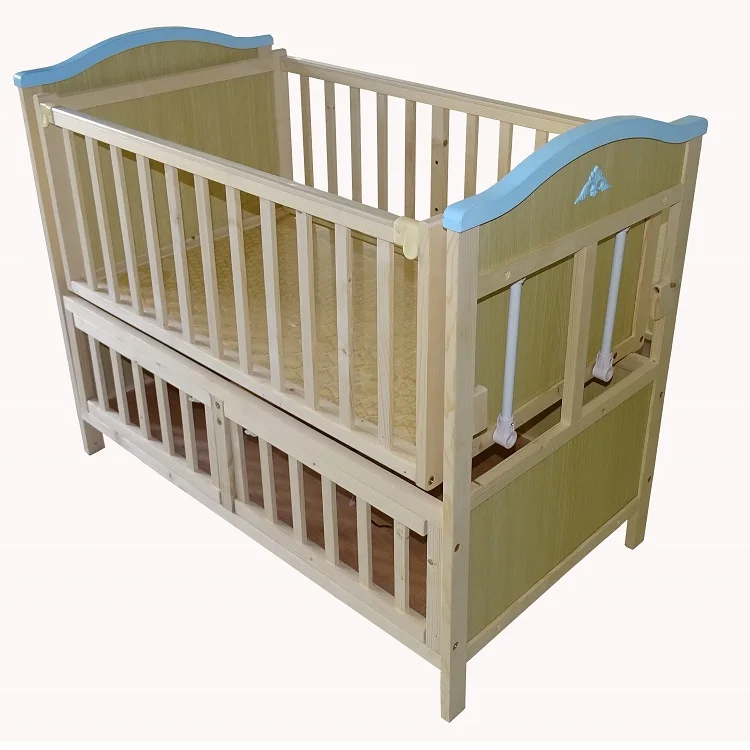 Natural Wood Upgrade Baby Automatic Swing Cot Bed Electric Swing Bed