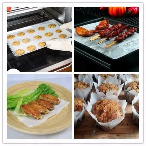 
Two side silicone coated non stick greaseproof baking parchment paper jumbo roll nature brown 