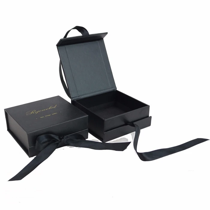 Wholesale Luxury Elegant Flip Top Paper Box Packaging Corrugated Black