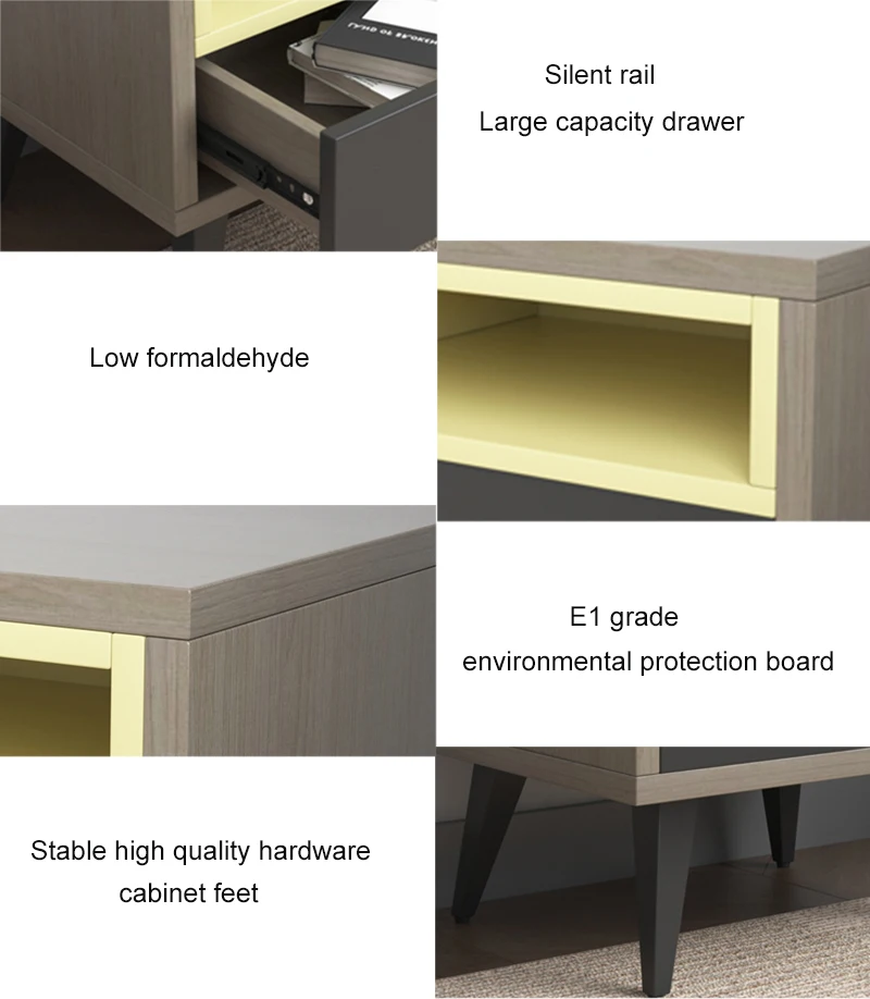 Modern wooden cabinet bedroom furniture MDF nightstands