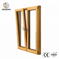 wooden color aluminum clad wood casement window
