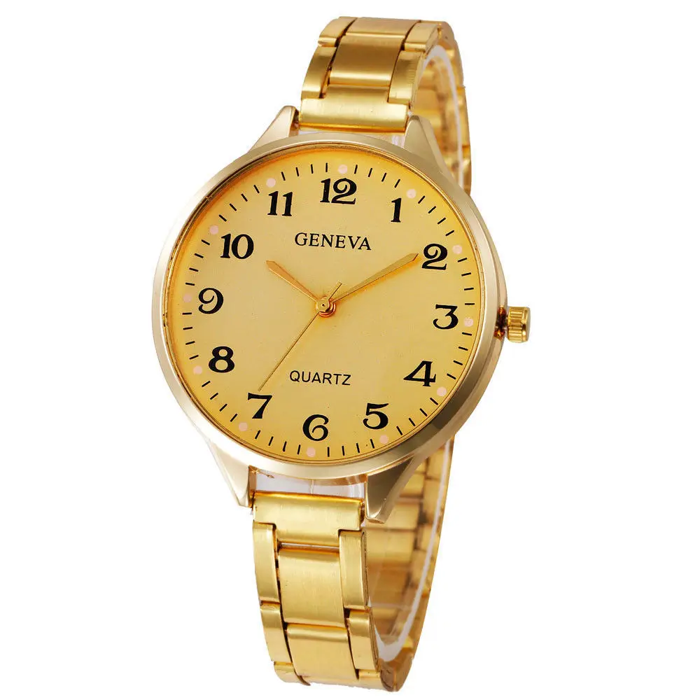 

3985 Gold Watch Women Simple Bracelet Montre Femme, 4 different colors as picture