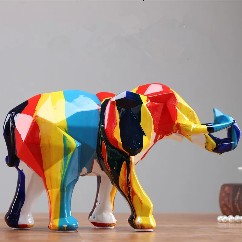 Home Decoration Handcrafted Colorful Resin Elephant Statue Sculpture ...