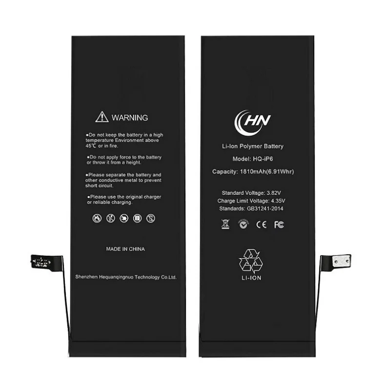 

genuine li-polymer mobile phone batteries for iphone 6 battery cell original, Black