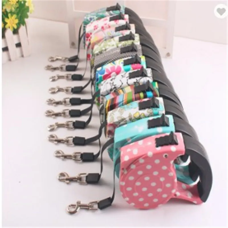 

Automatic Retractable custom design luxury pet Leather led Dog training Collar and leash set, Many colors