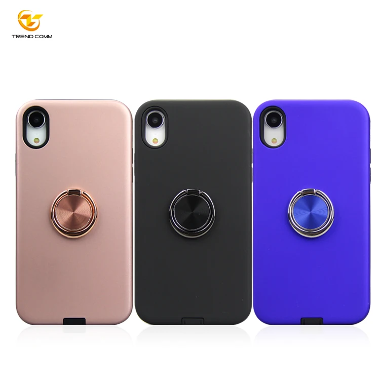 

Wholesale Hard PC+TPU Phone Ring Holder Aluminium Back Cover For iPhone 11 Pro Max