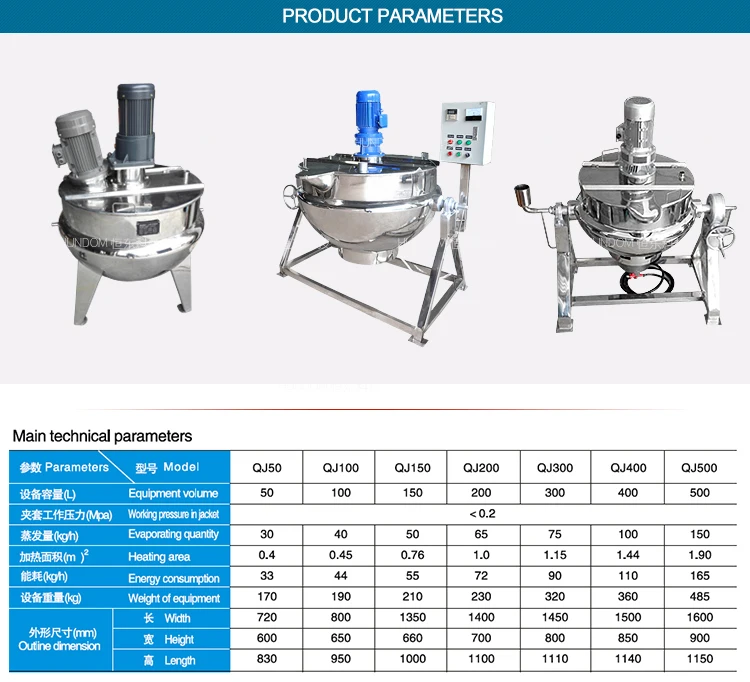 Stainless steel electric tomato/juice/sauce making machine double jacketed kettle