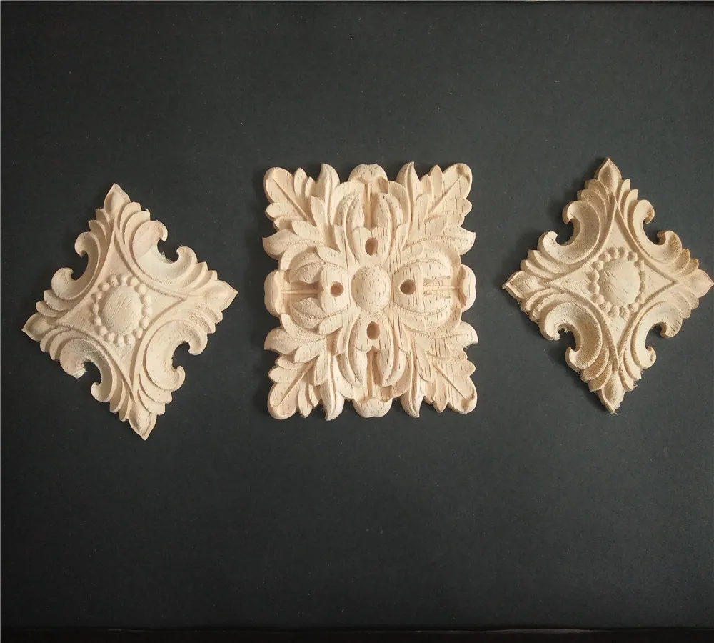 Furniture Embellishment Floral wood Applique antique wood applique
