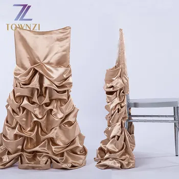 Stylish Skirt Design Rose Gold Chair Skirt Cloth New Arrival Polyester Pleated Skirt Style Wedding Chair Cover Cloth Buy Wedding Chair Cover