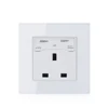 Smartdust Glass Panel 5 Pin Double UK Standard Electric Wall Plug Socket With USB