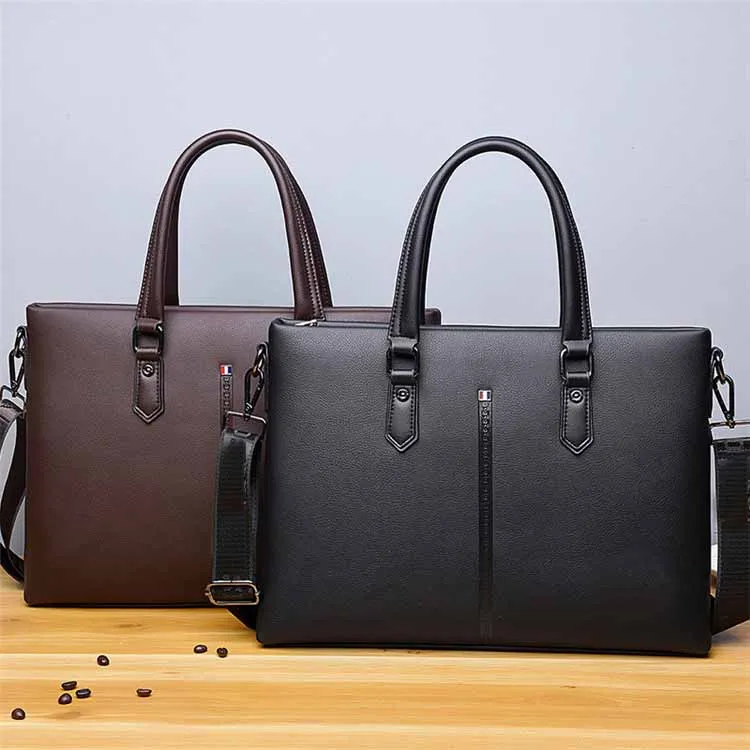 

2020 hot sale custom business men women tote briefcase handbag 14 inch PU leather laptop bag, As the picture/accept customize