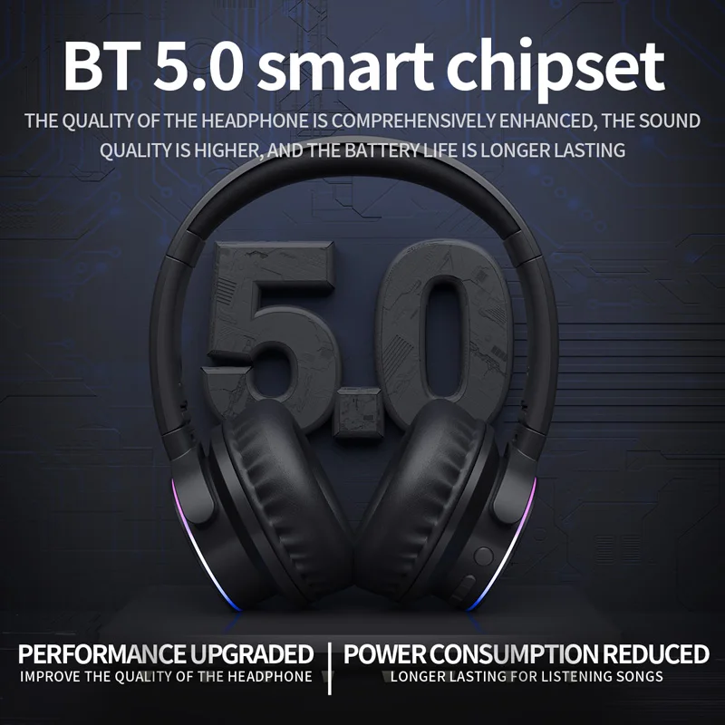 Product Detail B9 Foldable BT Headphone with LED Charging Fast Touch Wireless Headphones - Djimart