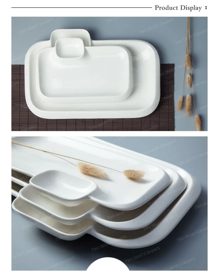 Wholesale restaurant hotelware china ceramic plates dishes plates with sauce dish