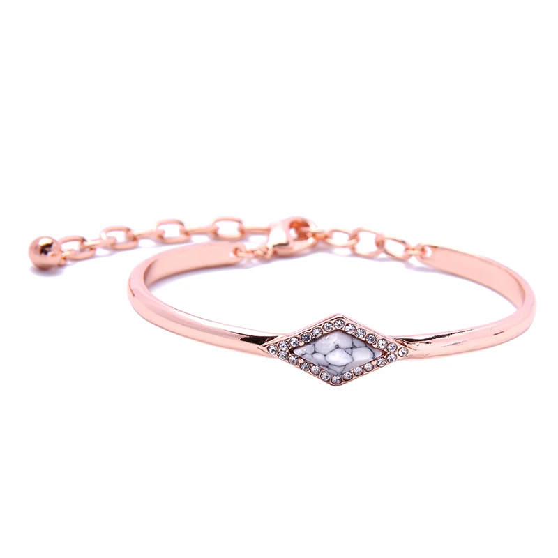 

sl00638 2019 Fashion Women Jewelry Wholesale Rose Gold Plated Marble Bangle Bracelet In Stock