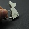 Cute cat shape stainless steel wire rope key chain for souvenir gifts