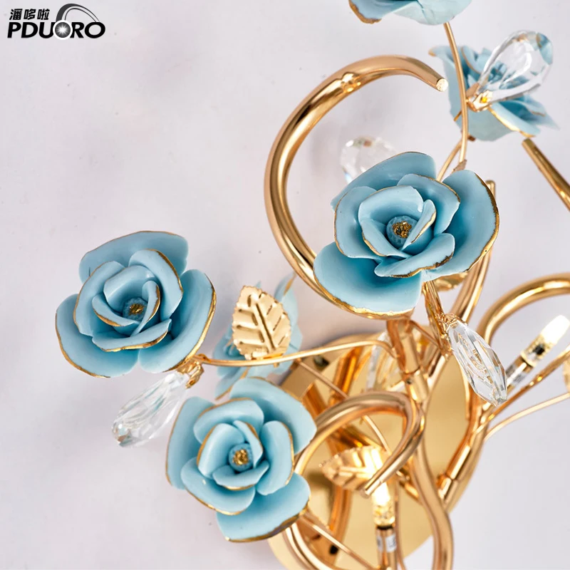 2018 new fancy modern crystal chain Wall lamps in china factory