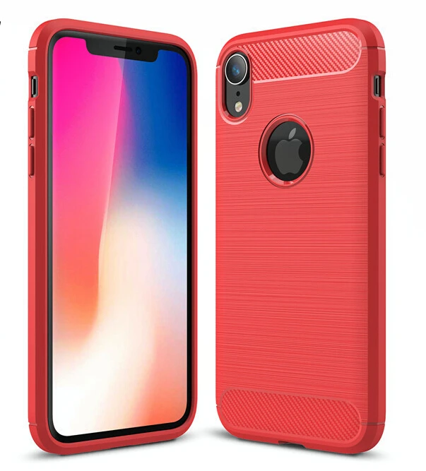 

best selling 2019 Carbon Fiber TPU Mobile Back Covers For iphone xr Case, for iphone xr mobile case, Black;blue;grey;red