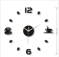 

Crystal clock acrylic mirror wall clock sticker living room coffee 3d digital clock