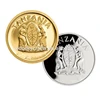 Top quality concave convex copper pure gold silver plating metal souvenir tanzania coins