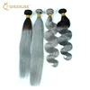 Brazilian vendors wholesale colored grey human bundle hair